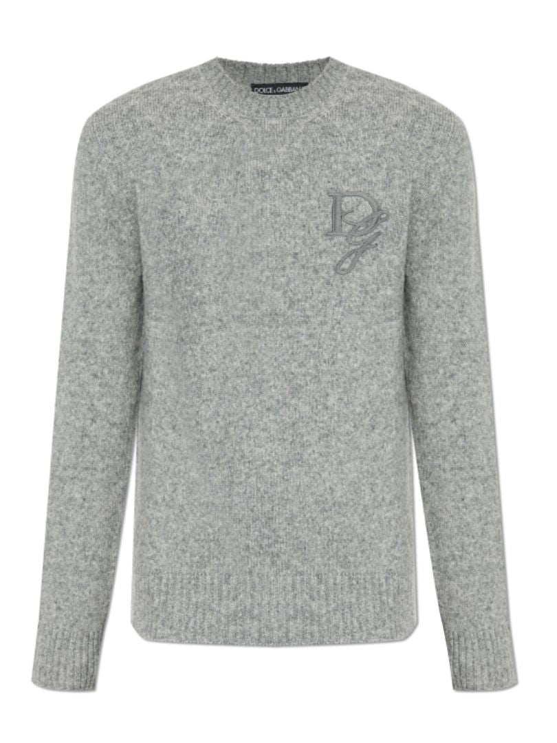Dolce & Gabbana Logo Wool Blend Sweater – Grey