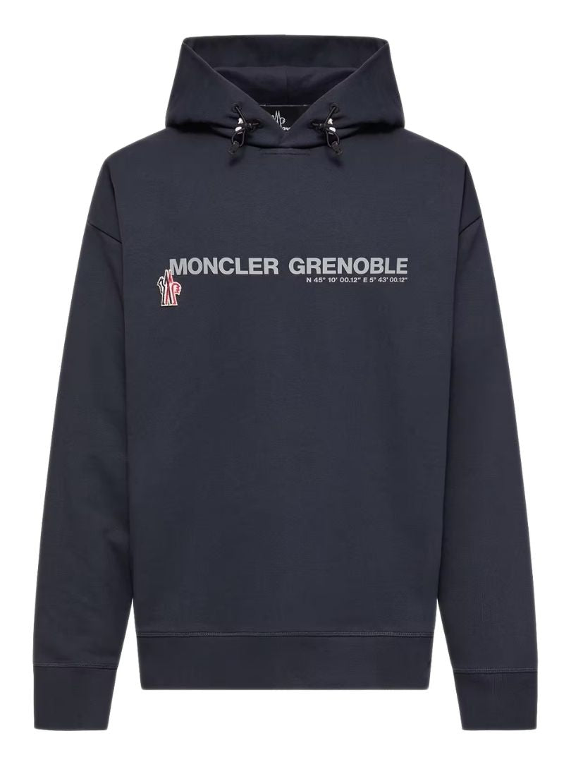 Moncler Grenoble Logo Hoodie – Navy
