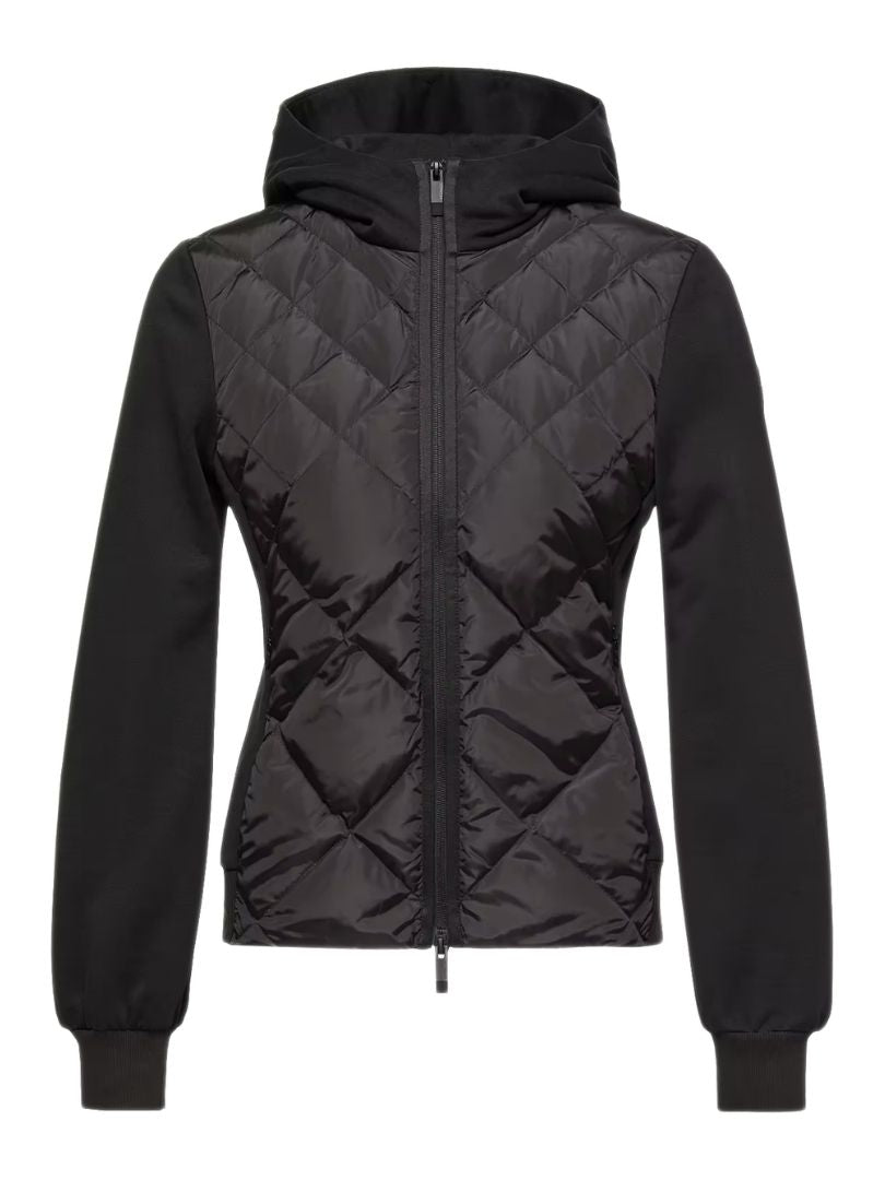 Moncler Quilted Hooded Down Cardigan – Black