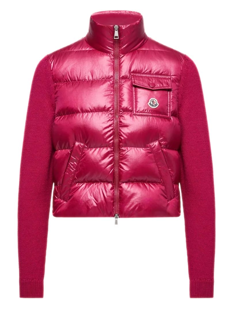 Moncler Padded Knit Cardigan – Fuchsia